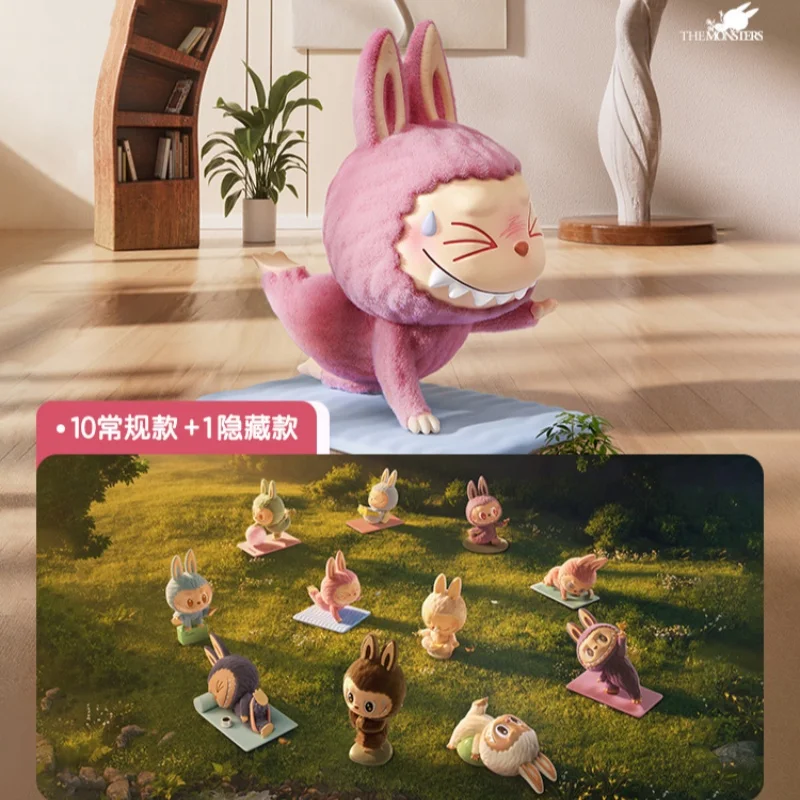 kf S6e667f6b7ae74af4b60466da3f598eaek Authentic Blind Box Labubu The Monsters Lazy Yoga Series Handheld Blind Box Labubu Desktop Ornament Collection - Labubu Figure